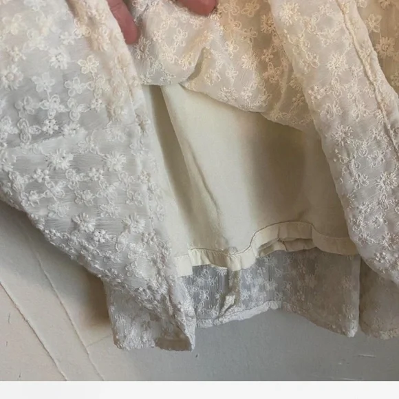Altar'd State Cream Floral Embroidered Textured Mini Dress - Picture 6 of 10